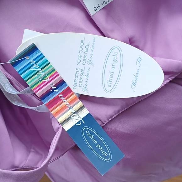 Alfred Angelo Style 7183 "Royal Bloom" Purple Satin Gown NEW- Sz. 16 - Picture 6 of 13